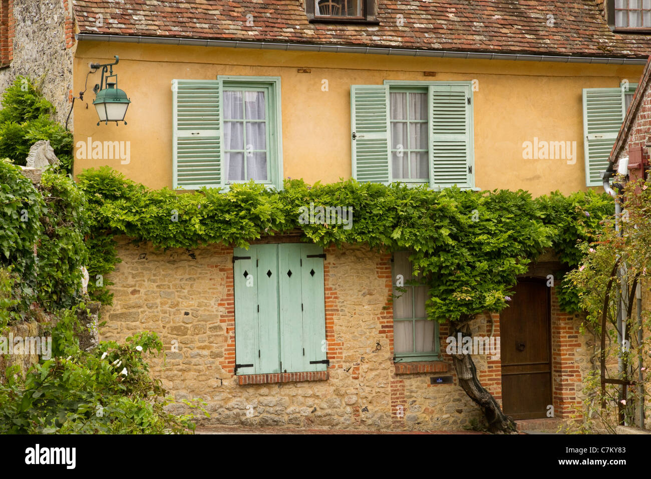 `Picturesque house in the village of Gerberoy Picardy France Stock